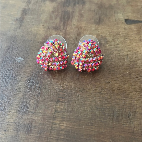 Jewelry - Colorful Rhinestone Knot Earrings